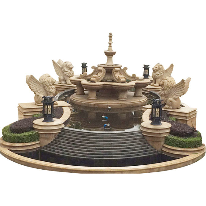 Công dụng của đài phun nước bằng đá cẩm thạch trong điêu khắc cảnh quan đô thị là gì?