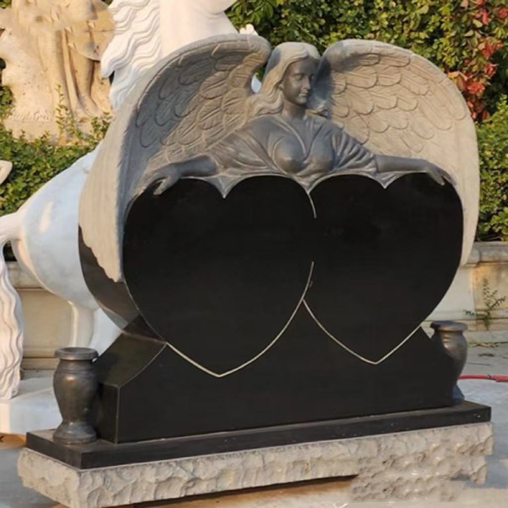 Bia mộ đôi trái tim thiên thần hộ mệnh