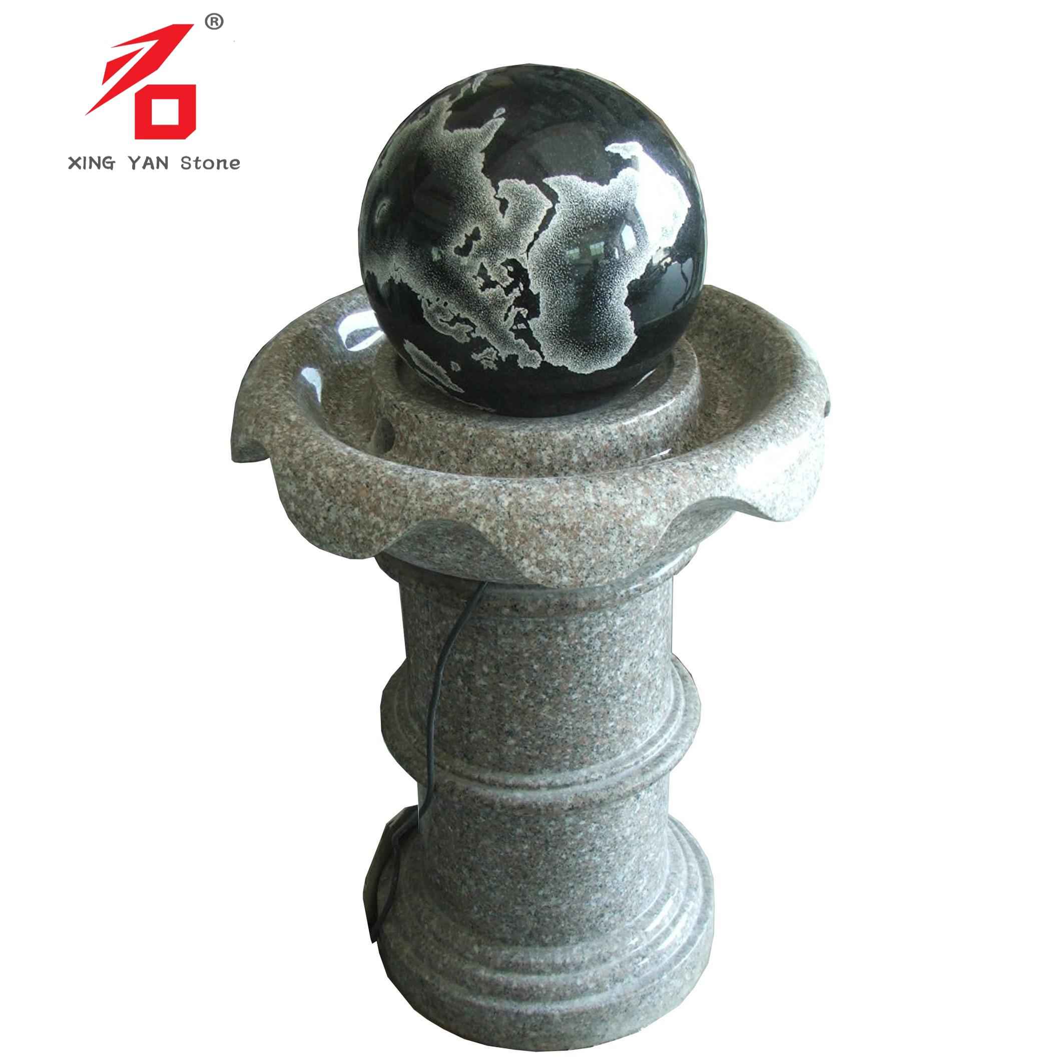 Đài phun nước bóng đá granite đen