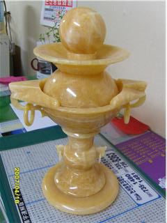 Trung Quốc Xingyan Mihuang Stone Feng Shui Ball Fountain điêu khắc