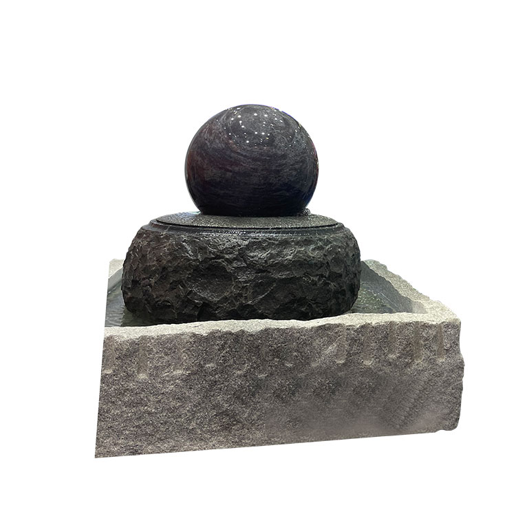 Đài phun nước hình cầu bằng đá granite nổi