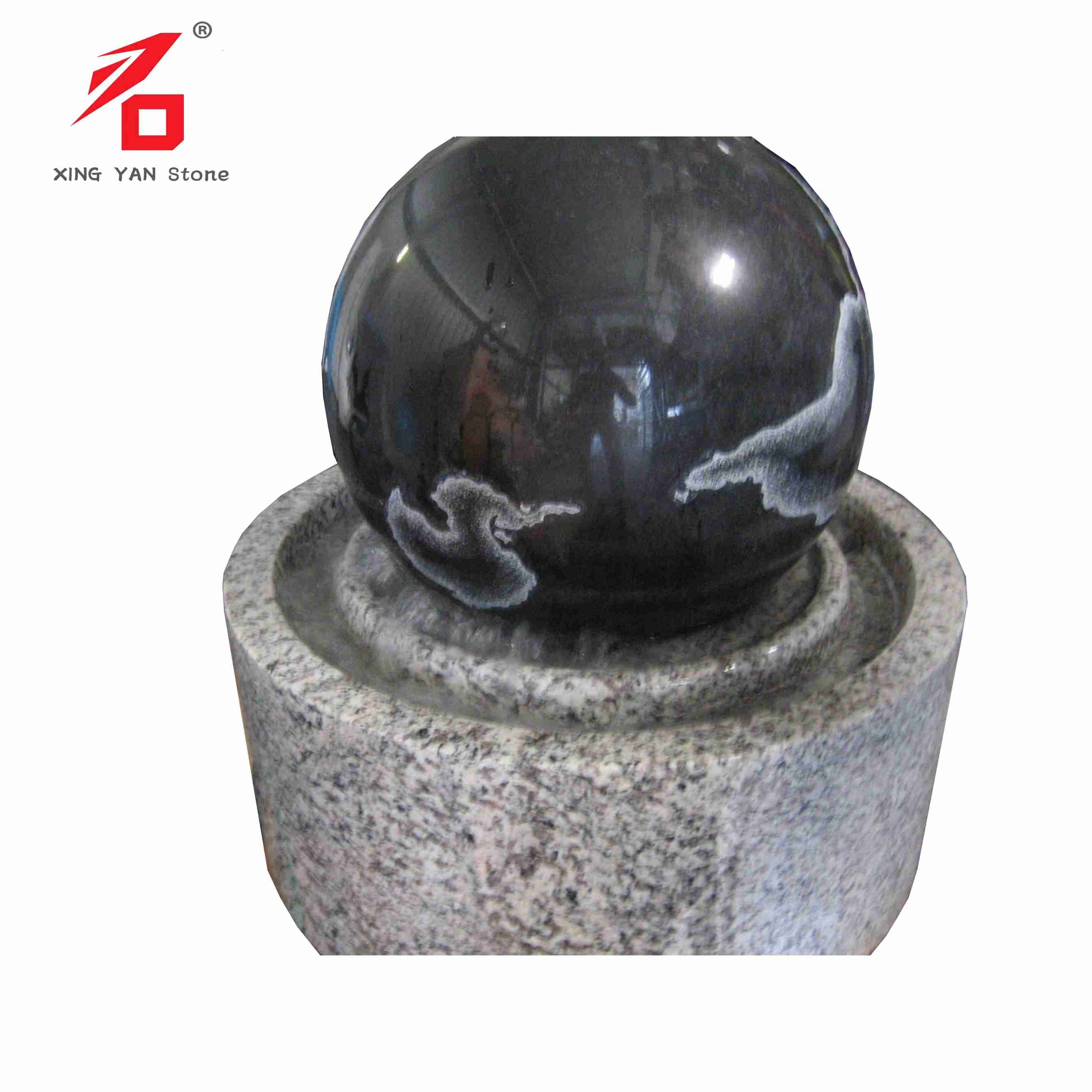 Đài phun nước đá granite có đế hình trụ